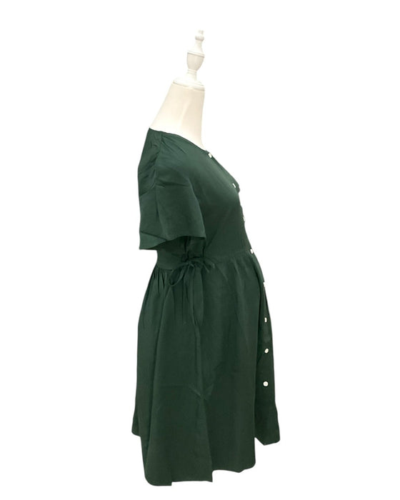 A Green Short Sleeve Dresses from Dear in size Maternity-S for maternity. (Back View)