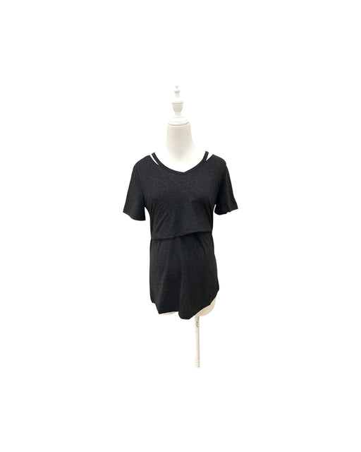 A Black Short Sleeve Tops from Jump Eat Cry in size Maternity-S for maternity. (Front View)