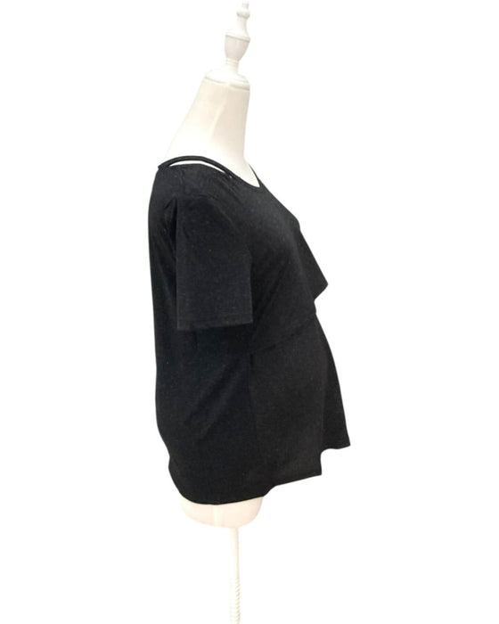 A Black Short Sleeve Tops from Jump Eat Cry in size Maternity-S for maternity. (Back View)
