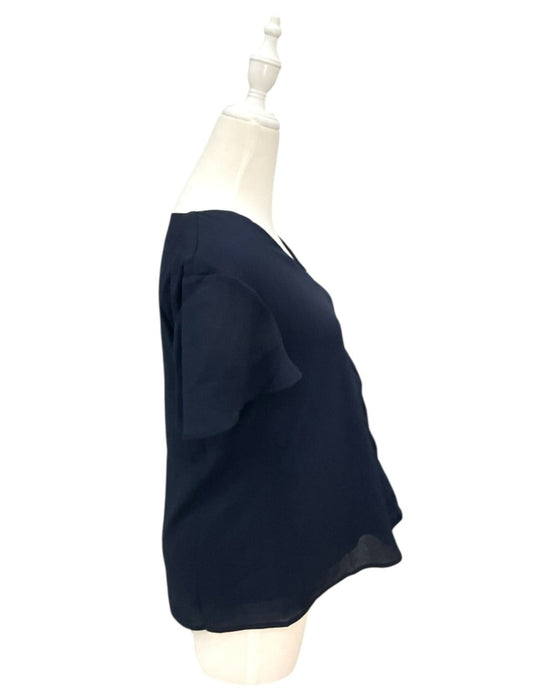 A Navy Short Sleeve Tops from Dear in size Maternity-S for maternity. (Back View)