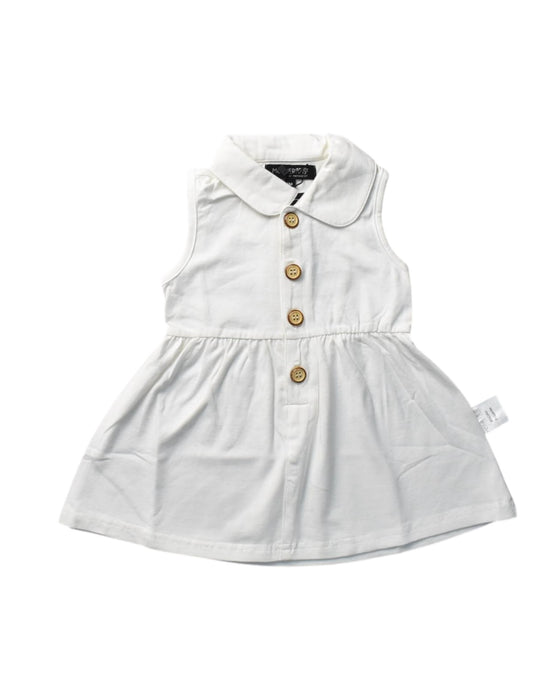 A White Sleeveless Dresses from Mothercot in size 3-6M for girl. (Front View)