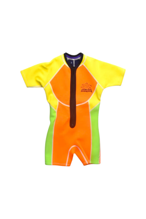 A Multicolour Floatsuits from Pelagos in size 3T for boy. (Front View)