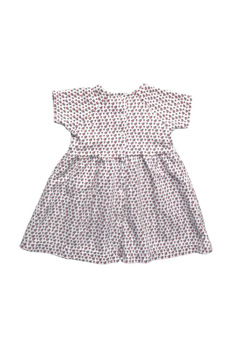 A Red Short Sleeve Dresses from Petit Bateau in size 2T for girl. (Back View)