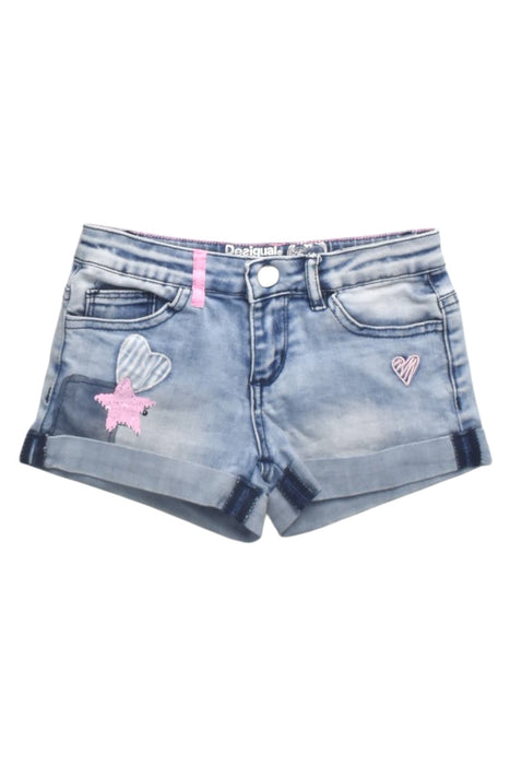 A Blue Shorts from Desigual in size 5T for girl. (Front View)
