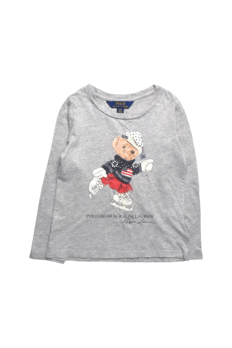 A Grey Long Sleeve T Shirts from Polo Ralph Lauren in size 4T for boy. (Front View)