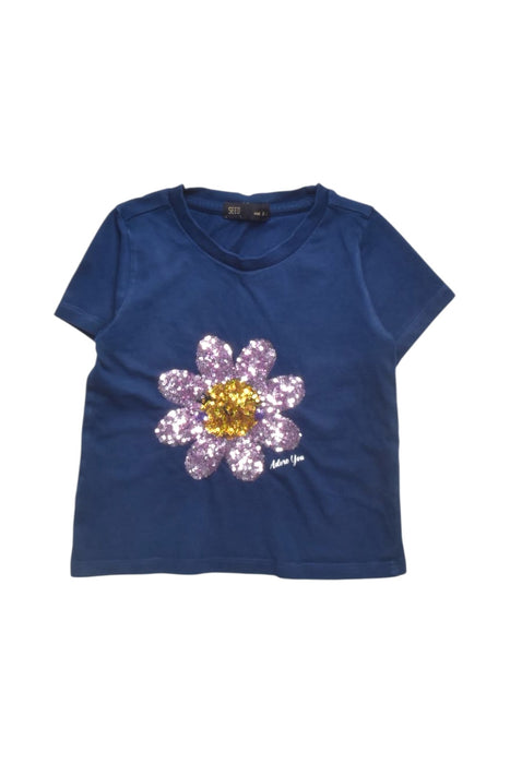 A Blue Short Sleeve T Shirts from Seed in size 2T for girl. (Front View)