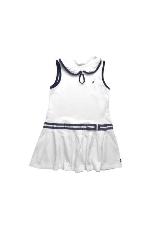 A White Sleeveless Dresses from Nautica in size 4T for girl. (Front View)