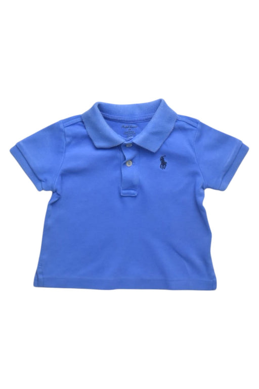 A Blue Short Sleeve Polos from Polo Ralph Lauren in size 3-6M for boy. (Front View)