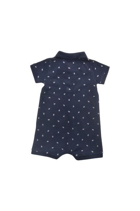 A Navy Short Sleeve Rompers from Petit Bateau in size 6-12M for boy. (Back View)