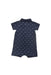 A Navy Short Sleeve Rompers from Petit Bateau in size 6-12M for boy. (Back View)