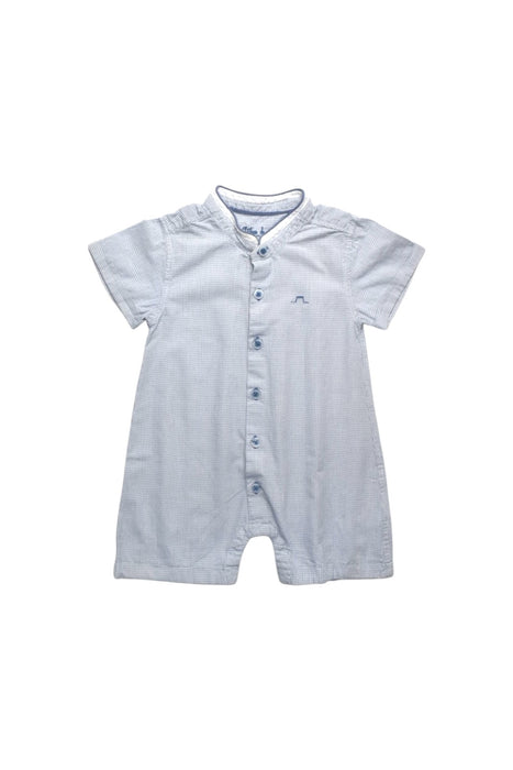 A White Short Sleeve Rompers from Chateau de Sable in size 3-6M for boy. (Front View)
