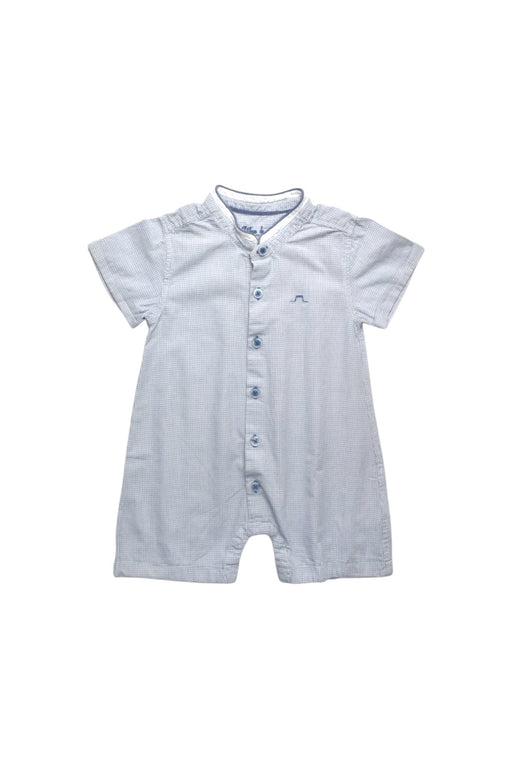 A White Short Sleeve Rompers from Chateau de Sable in size 3-6M for boy. (Front View)