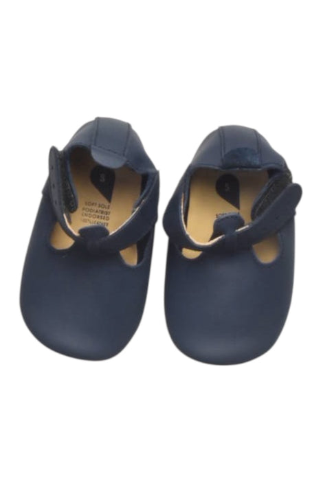A Navy Booties from Bobux in size 3-6M for boy. (Back View)