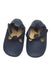 A Navy Booties from Bobux in size 3-6M for boy. (Back View)
