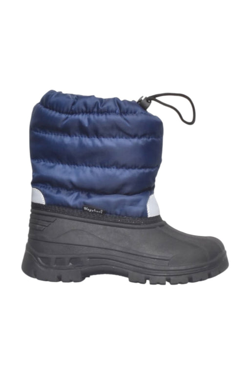 A Blue Winter Boots from Playshoes in size 6T for boy. (Front View)