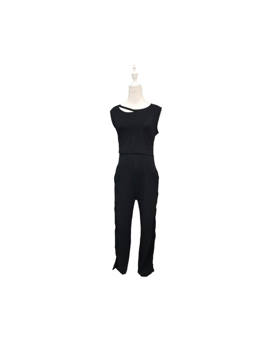 A Black Sleeveless Jumpsuits from Mothercot in size Maternity-S for maternity. (Front View)