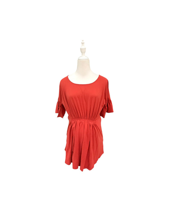 A Red Short Sleeve Tops from Jump Eat Cry in size Maternity-S for maternity. (Front View)