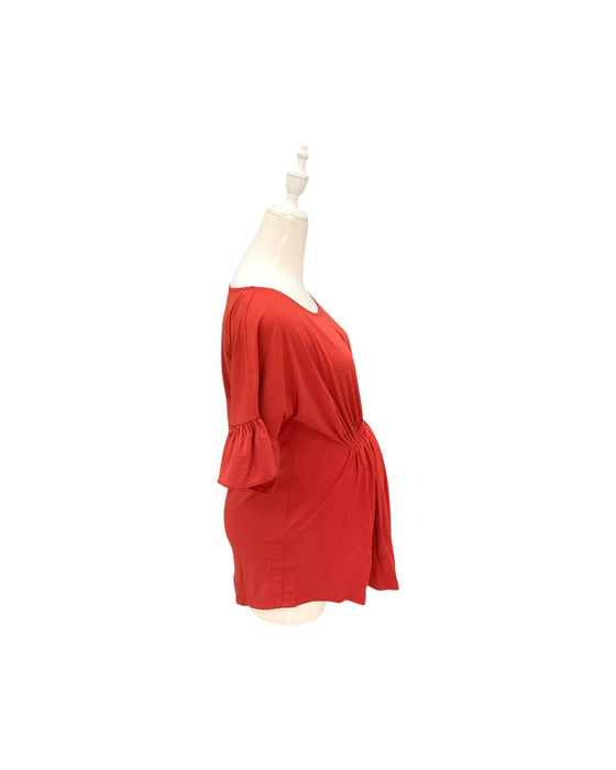 A Red Short Sleeve Tops from Jump Eat Cry in size Maternity-S for maternity. (Back View)