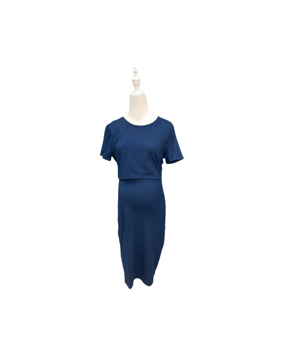 A Blue Short Sleeve Dresses from Dear in size Maternity-S for maternity. (Front View)