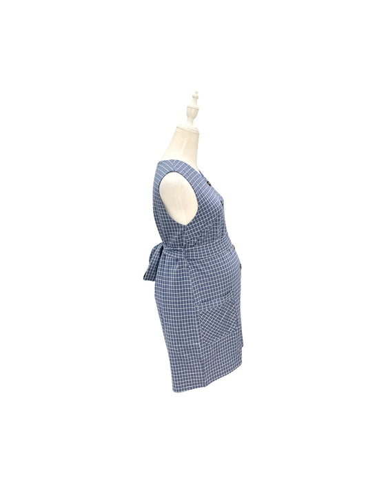 A Blue Sleeveless Rompers from Jump Eat Cry in size Maternity-S for maternity. (Back View)