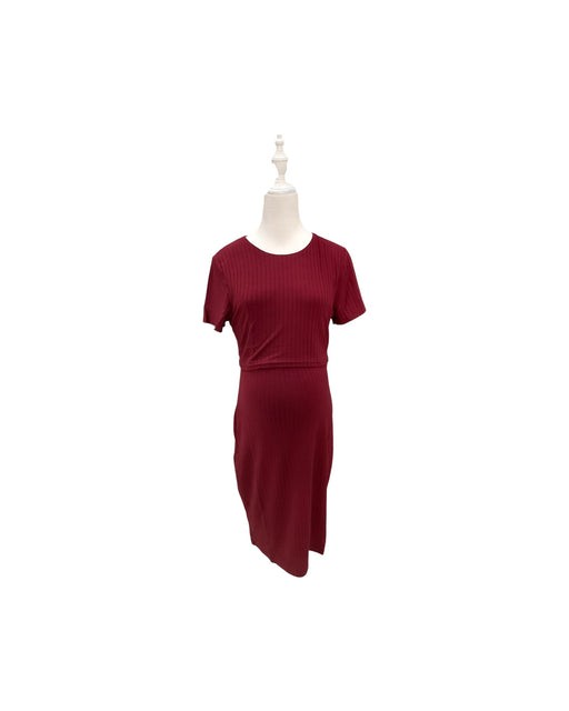 A Burgundy Short Sleeve Dresses from Dear in size Maternity-S for maternity. (Front View)