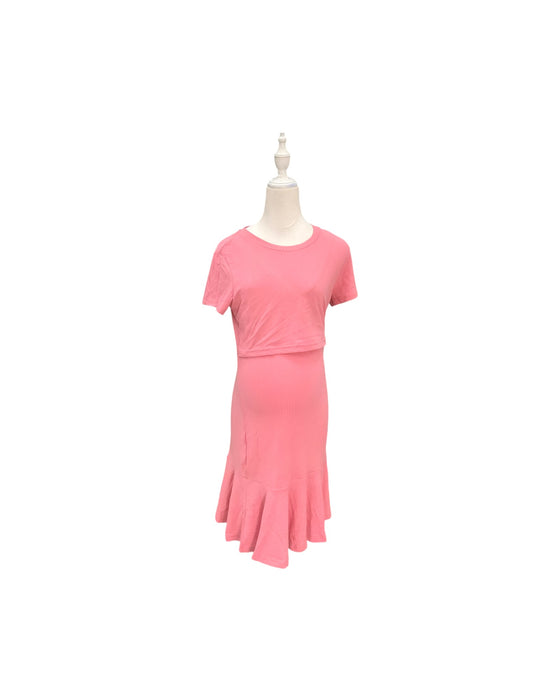 A Pink Short Sleeve Dresses from Mothercot in size Maternity-S for maternity. (Front View)