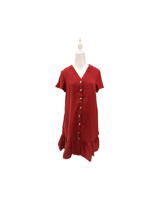 A Red Short Sleeve Dresses from Dear in size Maternity-S for maternity. (Front View)