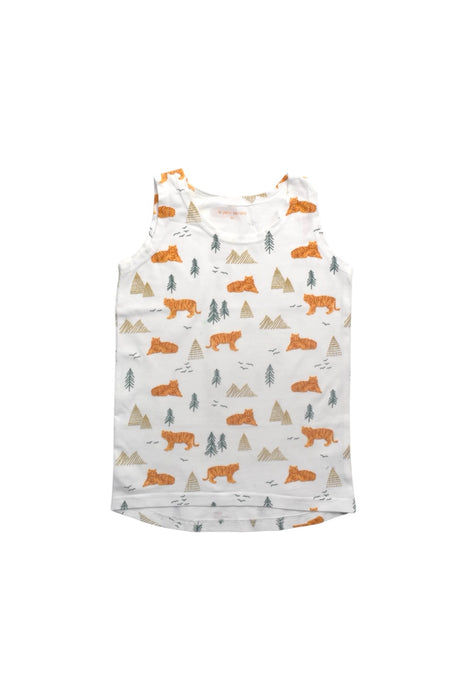 A White Sleeveless Tops from Le Petit Society in size 3T for boy. (Front View)