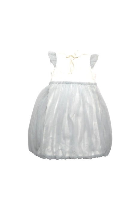 A White Sleeveless Dresses from Le Petit Society in size 8Y for girl. (Back View)