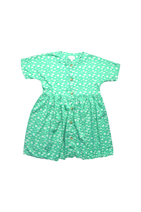 A Green Short Sleeve Dresses from Seed in size 9Y for girl. (Front View)