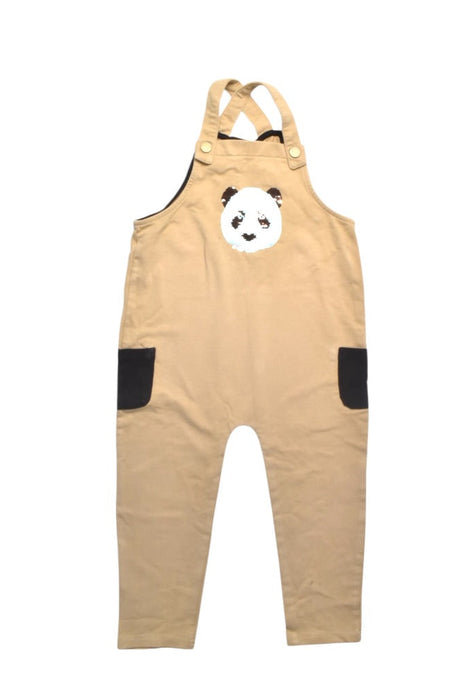 A Beige Long Overalls from Petit Bateau in size 3T for girl. (Front View)