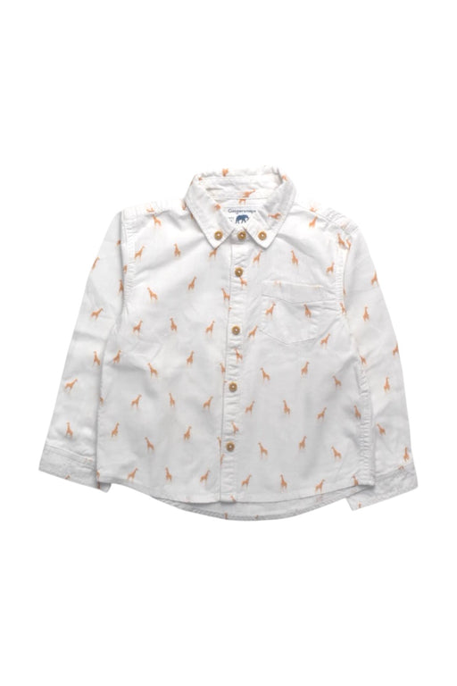 A White Long Sleeve Shirts from Gingersnaps in size 2T for boy. (Front View)
