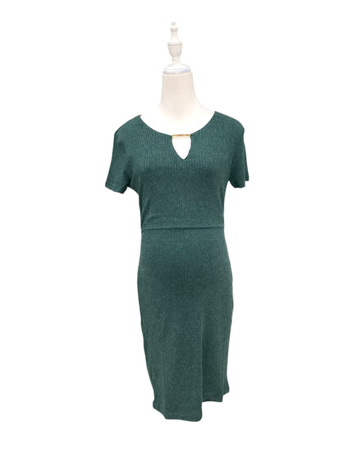 A Green Short Sleeve Dresses from Mothercot in size Maternity-S for maternity. (Front View)