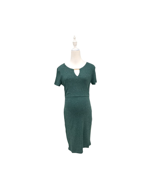 A Green Short Sleeve Dresses from Mothercot in size Maternity-S for maternity. (Front View)