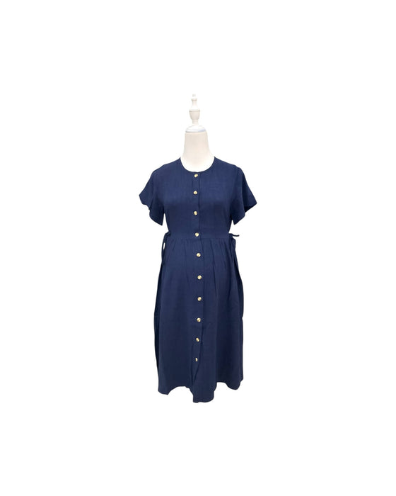 A Blue Short Sleeve Dresses from Dear in size Maternity-S for maternity. (Front View)