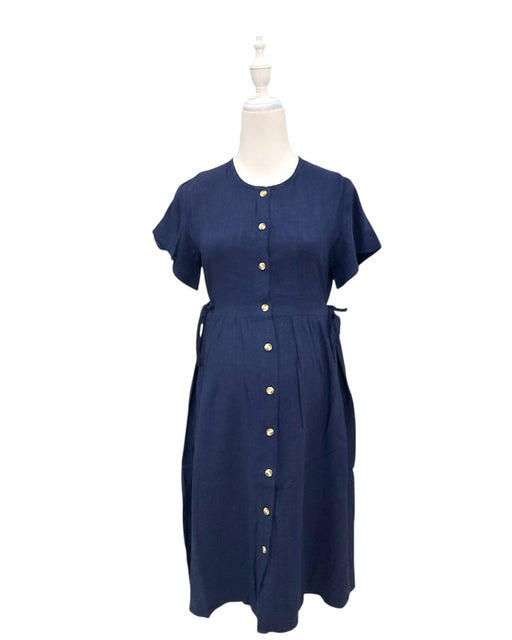 A Navy Short Sleeve Dresses from Dear in size Maternity-S for maternity. (Front View)
