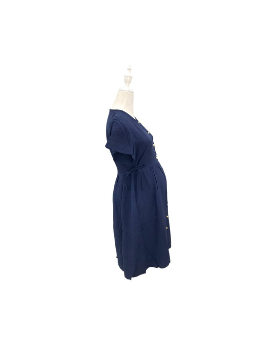 A Blue Short Sleeve Dresses from Dear in size Maternity-S for maternity. (Back View)