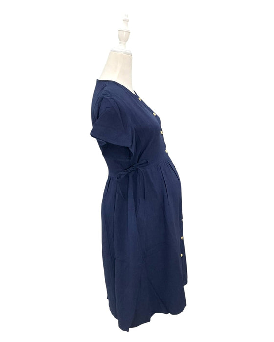 A Navy Short Sleeve Dresses from Dear in size Maternity-S for maternity. (Back View)
