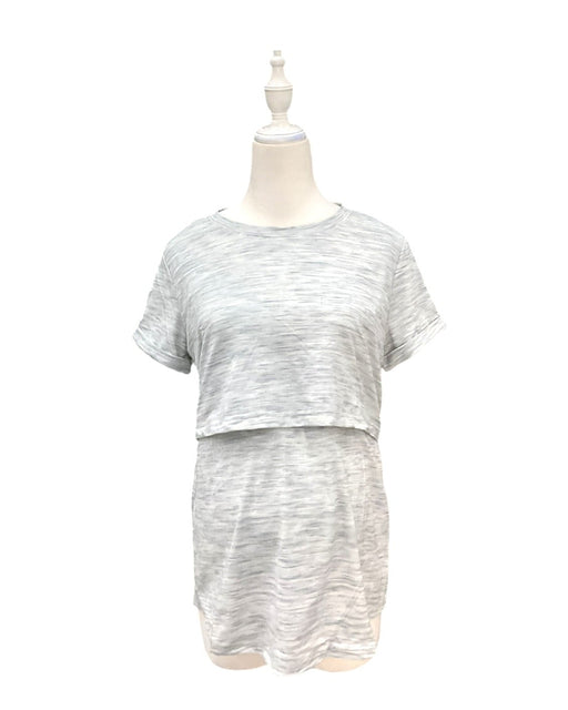A Grey Short Sleeve Tops from Mothercot in size Maternity-S for maternity. (Front View)