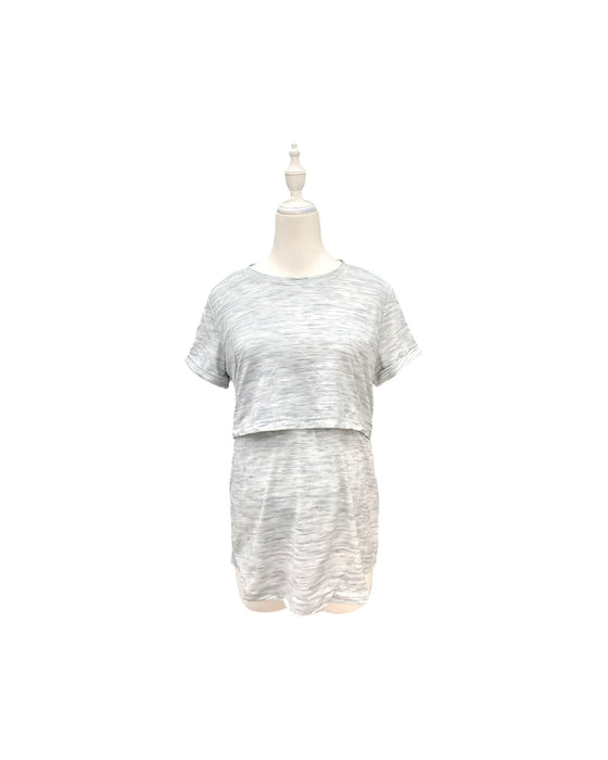 A Grey Short Sleeve Tops from Mothercot in size Maternity-S for maternity. (Front View)