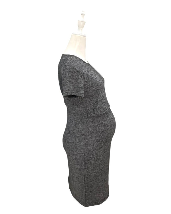 A Grey Short Sleeve Dresses from Mothercot in size Maternity-S for maternity. (Back View)