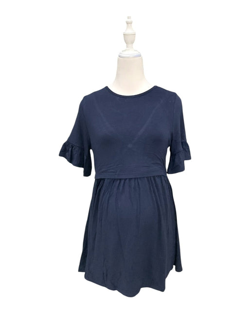 A Navy Short Sleeve Tops from Mothercot in size Maternity-S for maternity. (Front View)