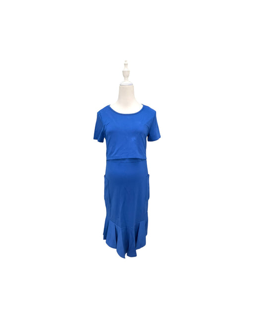 A Blue Short Sleeve Dresses from Mothercot in size Maternity-S for maternity. (Front View)