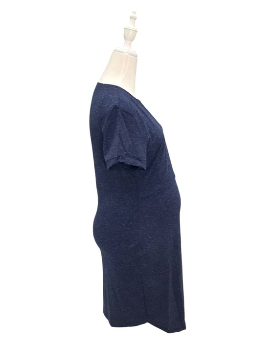 A Blue Short Sleeve Dresses from Mothercot in size Maternity-S for maternity. (Back View)