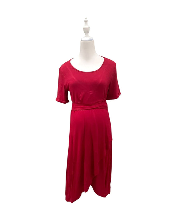 A Red Short Sleeve Dresses from Mothercot in size Maternity-S for maternity. (Front View)