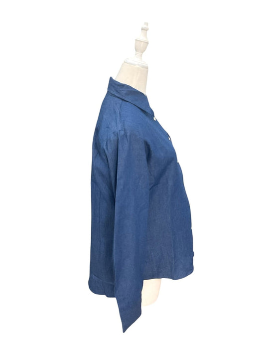 A Blue Long Sleeve Shirts from Mothercot in size Maternity-S for maternity. (Back View)