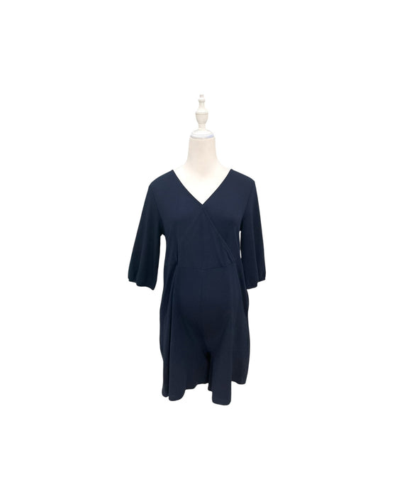 A Navy Short Sleeve Tops from Mothercot in size Maternity-S for maternity. (Front View)