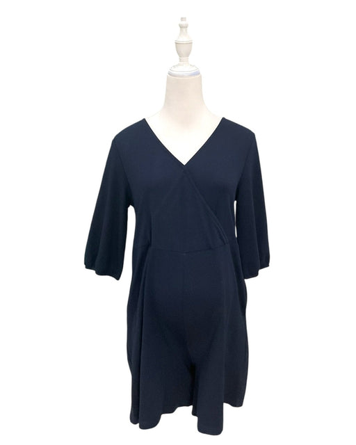 A Navy Short Sleeve Tops from Mothercot in size Maternity-S for maternity. (Front View)