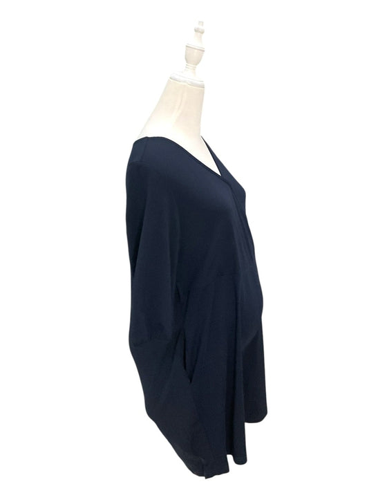 A Navy Short Sleeve Tops from Mothercot in size Maternity-S for maternity. (Back View)