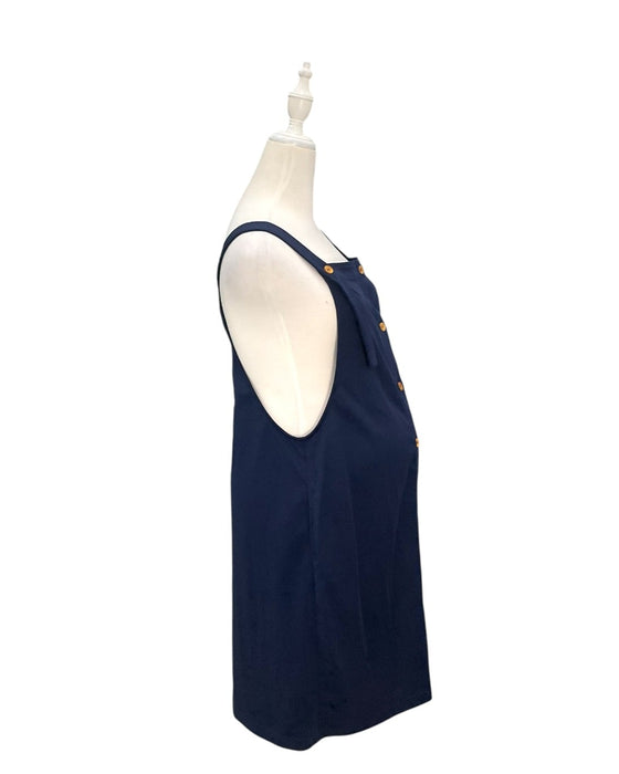 A Navy Sleeveless Dresses from Mothercot in size Maternity-S for maternity. (Back View)
